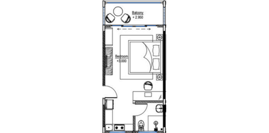 Property floor plan, 1 bedroom in VODOPAD  No. 11012